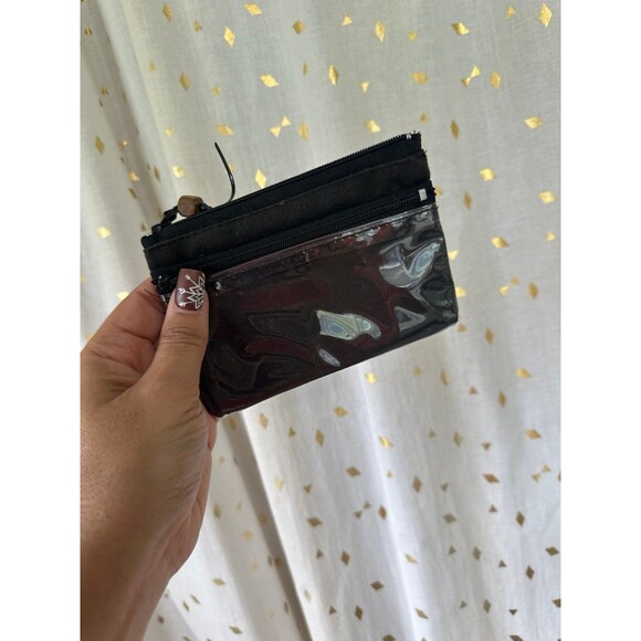 Handmade Handcrafted Owl Lovers Clear Plastic Mini Dual Compartment Zipper Pouch - Picture 3 of 4